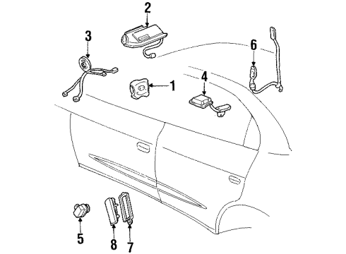 2002 Oldsmobile Aurora Air Bag Components Driver Air Bag Diagram for 25732244