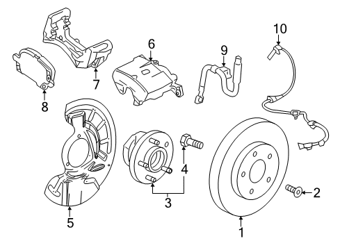 2019 Buick Regal Sportback Brake Components Splash Shield Diagram for 22921538