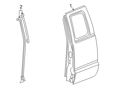 2009 Mitsubishi Raider Rear Door Seal-Rear Door Diagram for 55359397AG