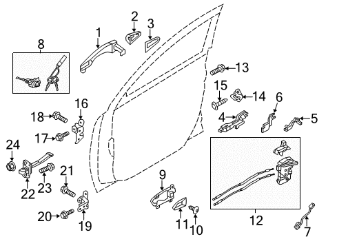 2012 Kia Sportage Front Door Hinge Assembly-Front Door LH Diagram for 793102H000