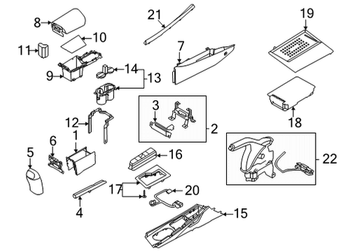 2021 Hyundai Elantra Keyless Entry Components Cup Holder Diagram for 846C1-AA000
