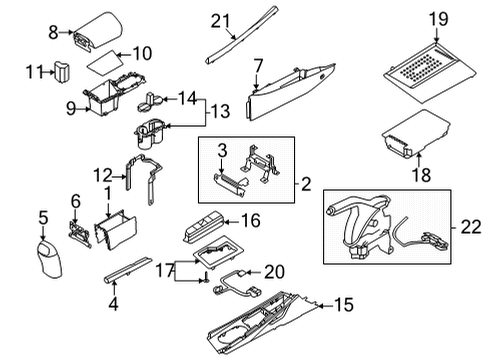 2021 Hyundai Elantra Keyless Entry Components Cover Assembly-Console UPR Diagram for 84650-AA100-NNB