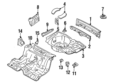 1988 Toyota Corolla Rear Body Rear Floor Pan Diagram for 58311-12190