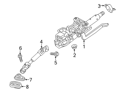 2017 Chevrolet Volt Steering Column & Wheel, Steering Gear & Linkage Lower Seal Diagram for 39138107