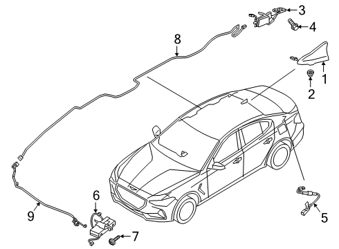 2019 Genesis G70 Antenna & Radio Bolt Diagram for 11415-06143