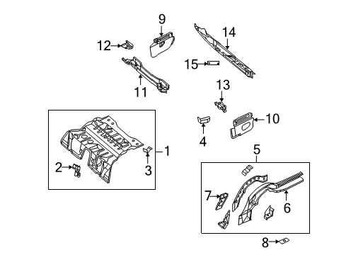 2005 Chrysler Crossfire Rear Body - Floor & Rails Pan-Rear Floor Diagram for 5097441AB