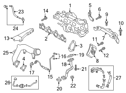 2017 Kia Soul Turbocharger GSKET-TUBOCHARGER COUPLER Diagram for 28282-2B700