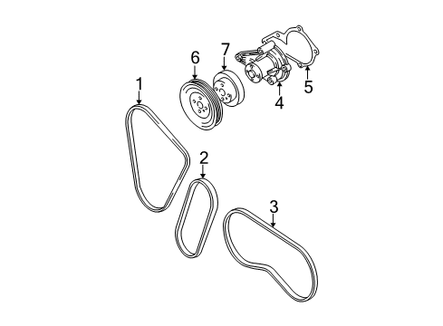 2004 Hyundai Accent Water Pump, Belts & Pulleys Pulley-Coolant Pump Diagram for 25221-26001