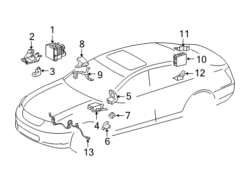 2008 Lexus GS460 Traction Control Components Sensor Diagram for 89245-30070