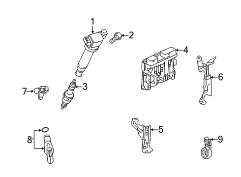 2021 Toyota Sienna Powertrain Control ECM Front Bracket Diagram for 89667-08060