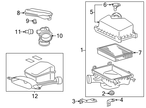 2015 Lexus ES300h Air Intake Inlet Assy, Air Cleaner Diagram for 17750-36031