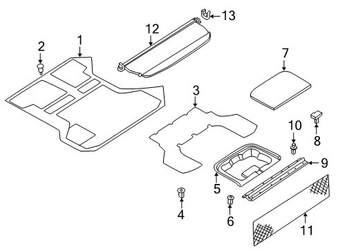 2001 Infiniti QX4 Interior Trim - Rear Body Clip Diagram for 01553-09541