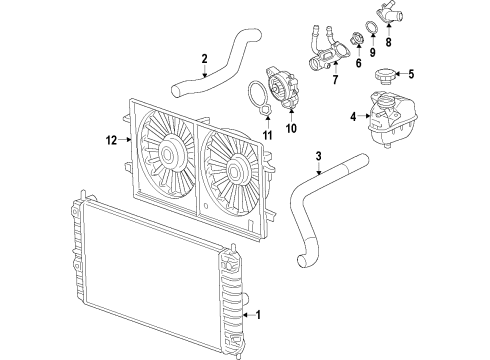 2009 Chevrolet Malibu Cooling System, Radiator, Water Pump, Cooling Fan Fan Blade Diagram for 15788745