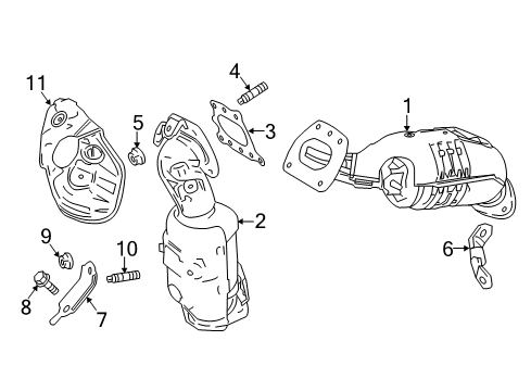 2020 Toyota Sienna Exhaust Manifold Exhaust Manifold Stay Diagram for 17119-0P180