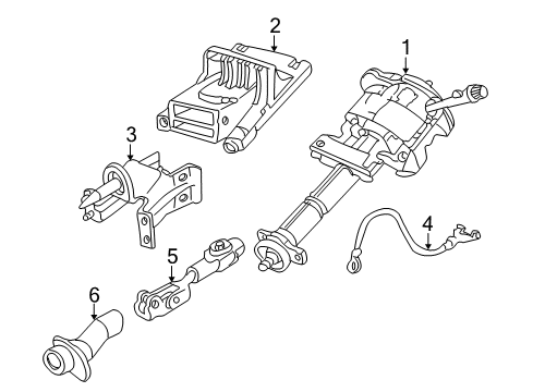 2004 Buick Rendezvous Steering Column, Steering Wheel Steering Column Diagram for 15286164