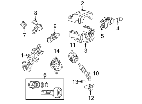 2005 Chrysler PT Cruiser Switches Column-Steering Diagram for 5057089AD