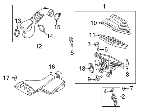 2011 Hyundai Sonata Filters Duct Assembly-Air Diagram for 28210-4R100