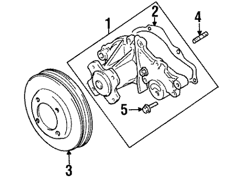 2001 Chevrolet Metro Cooling System, Radiator, Water Pump, Cooling Fan Bolt, Water Pump Case Stud (On Esn) Diagram for 91175594