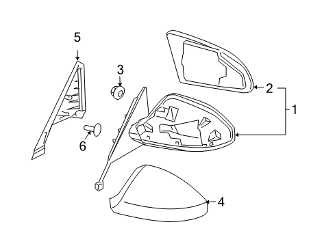 2003 Infiniti FX35 Outside Mirrors Inside Mirror Body Cover, Right Diagram for K6373-CG000