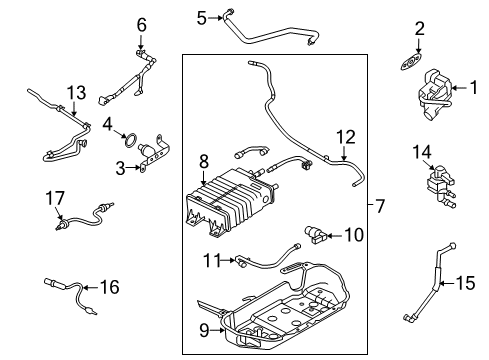 2008 Ford Mustang Emission Components Vapor Hose Diagram for AR3Z-9G297-A