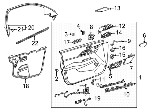 2020 Cadillac CT4 Front Door Lock Assembly Diagram for 13533618