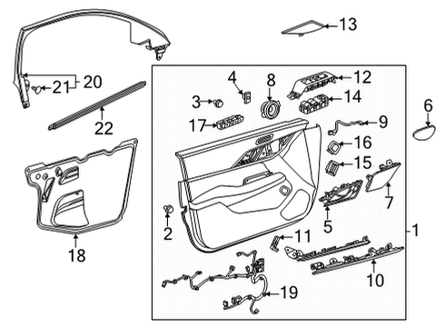 2021 Cadillac CT4 Front Door Window Regulator Diagram for 84898051