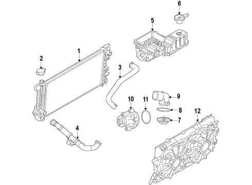2012 Ford F-150 Cooling System, Radiator, Water Pump, Cooling Fan Radiator Diagram for CL3Z-8005-C