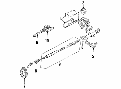 1994 Mercury Topaz Steering Shaft & Internal Components, Shroud, Switches & Levers Wiper Switch Diagram for E83Z17A553B