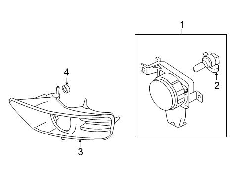 2007 Ford Focus Front Lamps - Fog Lamps Fog Lamp Assembly Diagram for 4S4Z-15200-AA