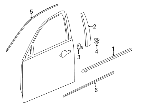 2016 Chevrolet Malibu Limited Exterior Trim - Front Door Belt Molding Diagram for 23387844