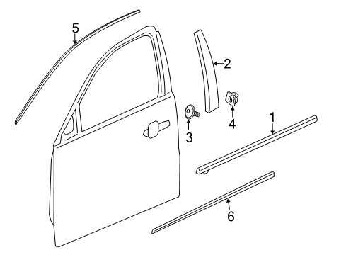 2016 Chevrolet Malibu Limited Exterior Trim - Front Door Body Side Molding Diagram for 22798886