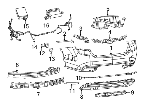 2015 Chrysler 200 Parking Aid Strip-Rear FASCIA Diagram for 68203080AC