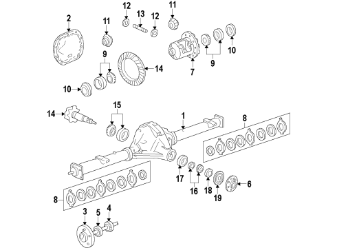 2013 Ford Mustang Rear Axle, Differential, Propeller Shaft Ring & Pinion Diagram for DR3Z-4209-B