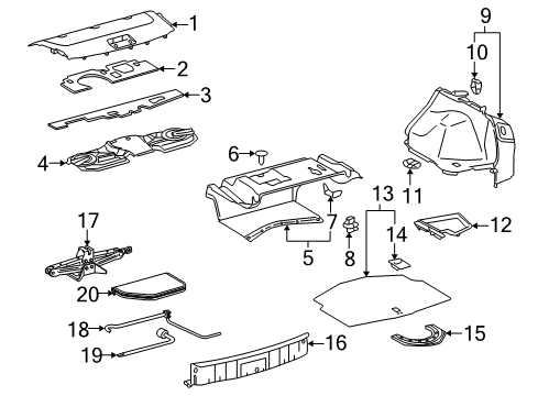 2013 Lexus IS F Interior Trim - Rear Body Handle, Jack Diagram for 09113-44010