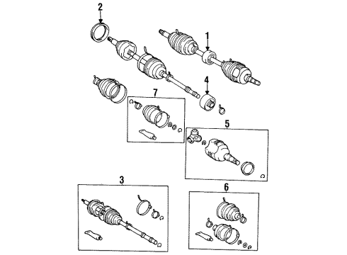 1995 Toyota Corolla Drive Axles - Front CV Joints Diagram for 43470-29237