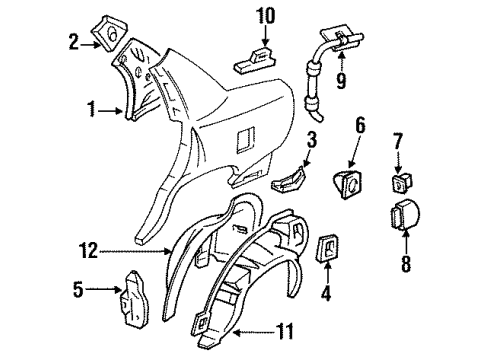 1993 Oldsmobile 98 Fuel Door Switch Asm-Fuel Tank Filler Door Lock Release Diagram for 25536353