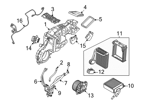 2009 Ford Flex Auxiliary Heater & A/C Wire Harness Diagram for 9A8Z-19949-AA