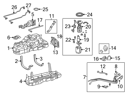 2011 Toyota 4Runner Fuel System Components Filler Pipe Diagram for 77210-35050