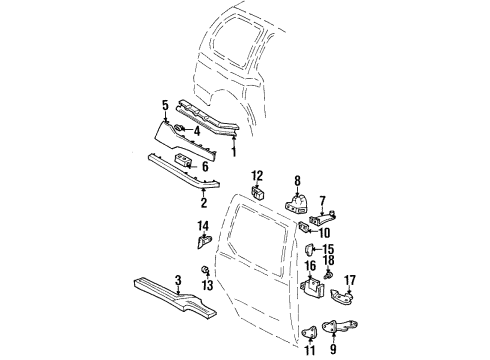 2000 Mercury Villager Hardware Insulator Diagram for F8XZ1223708AA