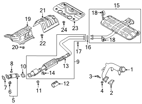 2020 Hyundai Veloster Exhaust Components Protector-Heat Front Diagram for 28791F2000