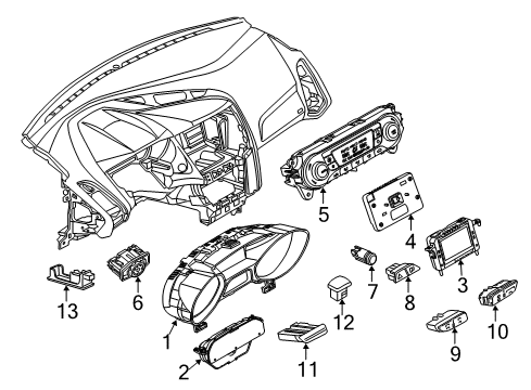 2016 Ford Focus Driver Information Center Switch Diagram for F1EZ-2C418-A