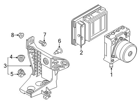 2018 Fiat 500X Anti-Lock Brakes ISOLATOR-Anti Lock Brake Unit Diagram for 68201777AA