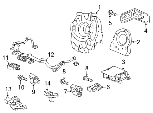 2018 Honda HR-V Air Bag Components Sensor Assy, Front Diagram for 77930-T7S-B11