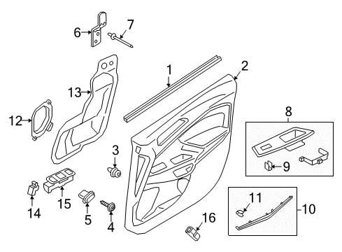 2020 Ford EcoSport Rear Door Belt Weatherstrip Diagram for CN1Z-7421456-B