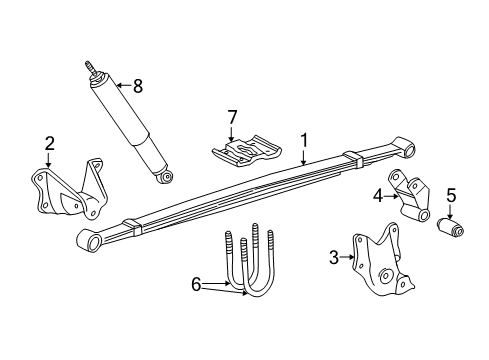 1998 Ford E-150 Econoline Rear Suspension Shock Diagram for F5UZ-18125-B