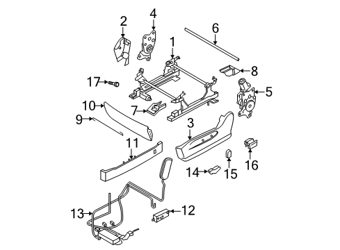 2004 Nissan Murano Power Seats Switch Assy-Front Seat, L Diagram for 87066-CA600