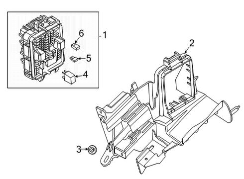 2021 Cadillac CT5 Fuse & Relay Mount Bracket Diagram for 84648681