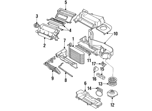 1990 Buick Regal Air Conditioner Blower Case Diagram for 52456030