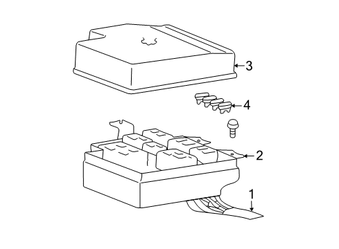 2000 Hyundai Sonata Wiring Harness Cover-Junction Box Diagram for 91221-38000