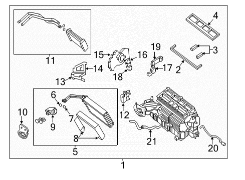 2012 Nissan NV1500 Air Conditioner Insulator Diagram for 27288-1PA0A